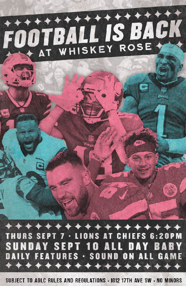 Whiskey Rose Poster Design - football is back