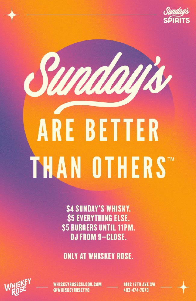 Whiskey Rose Poster Design - sundays are better