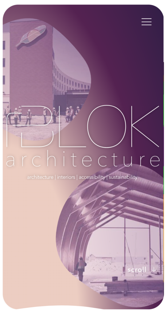 f-BLOK web design mockup. Designed by onefortyfive design