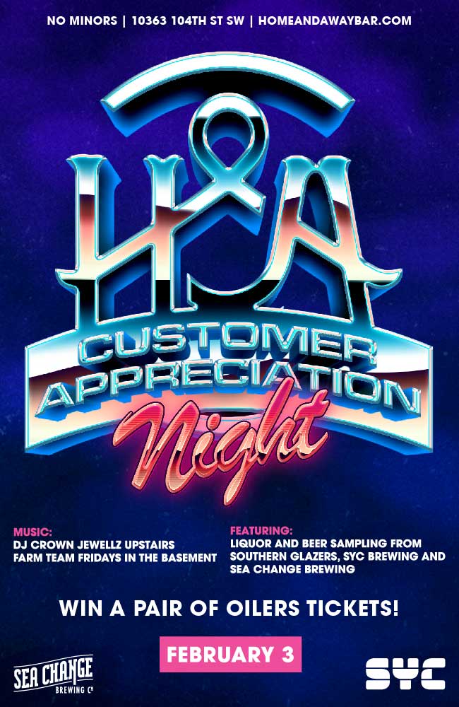 Home and Away poster design - customer appreciation night
